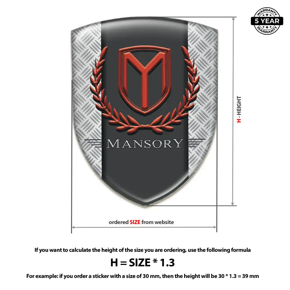 Mansory 3D Logo Sticker Signature Grade