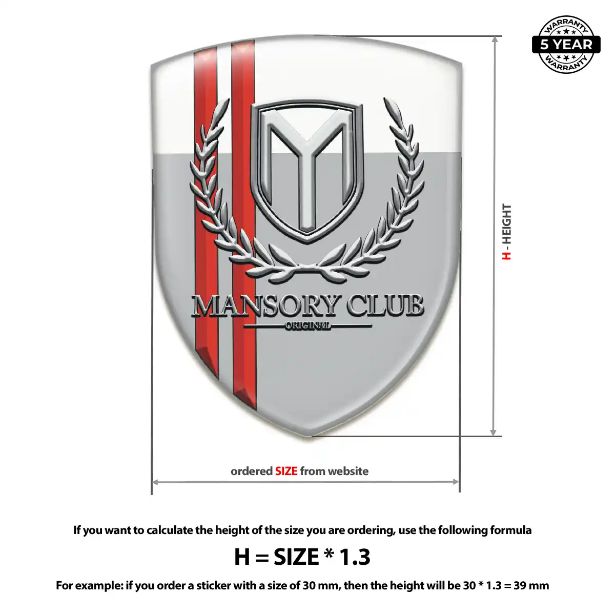 Mansory 3D Logo Sticker Sleek Style