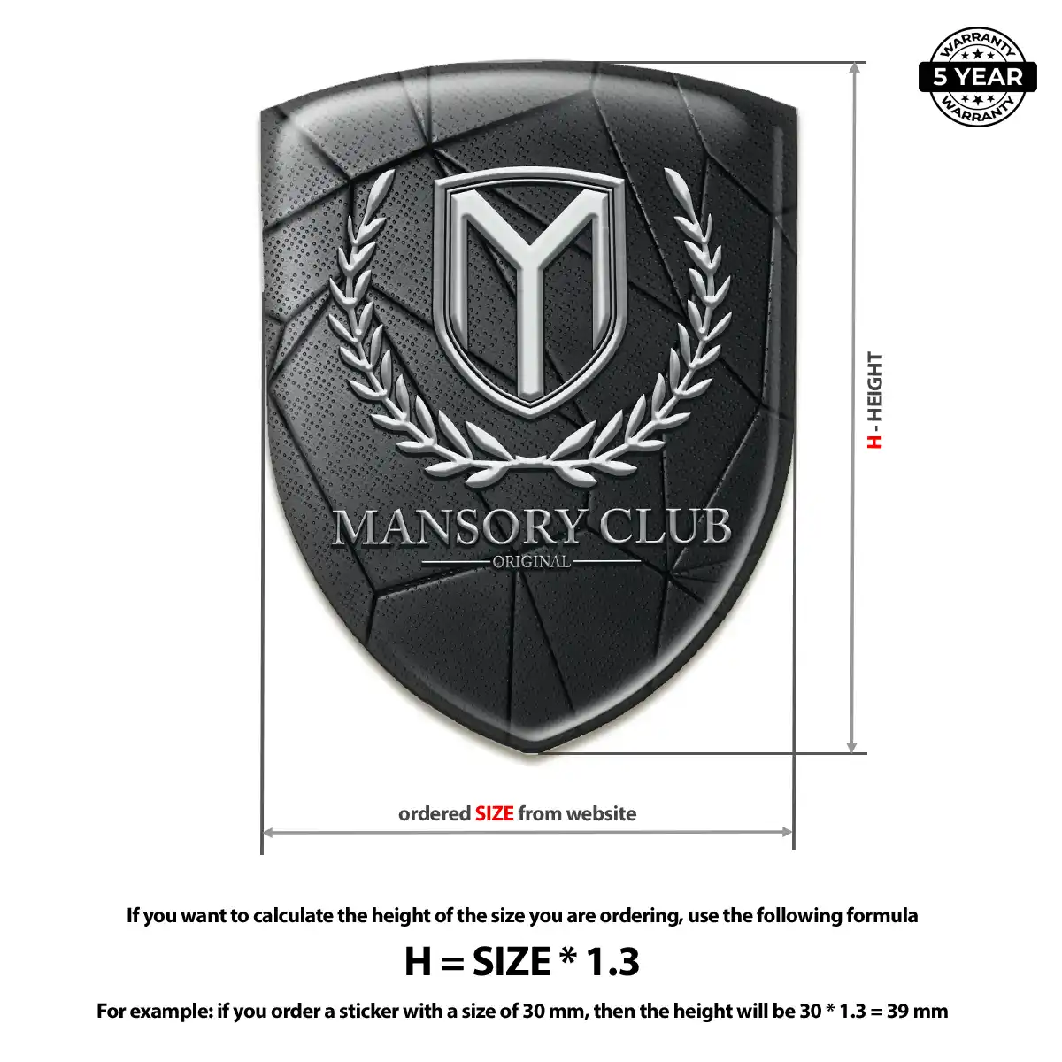 Mansory 3D Resin Sticker Premium Dome