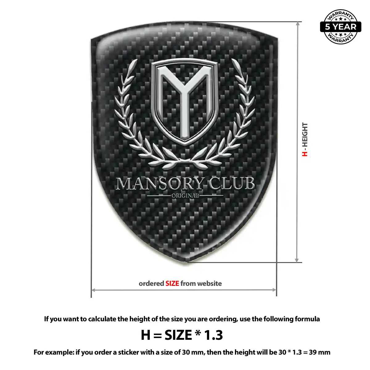 Mansory 3D Resin Sticker Prime Quality