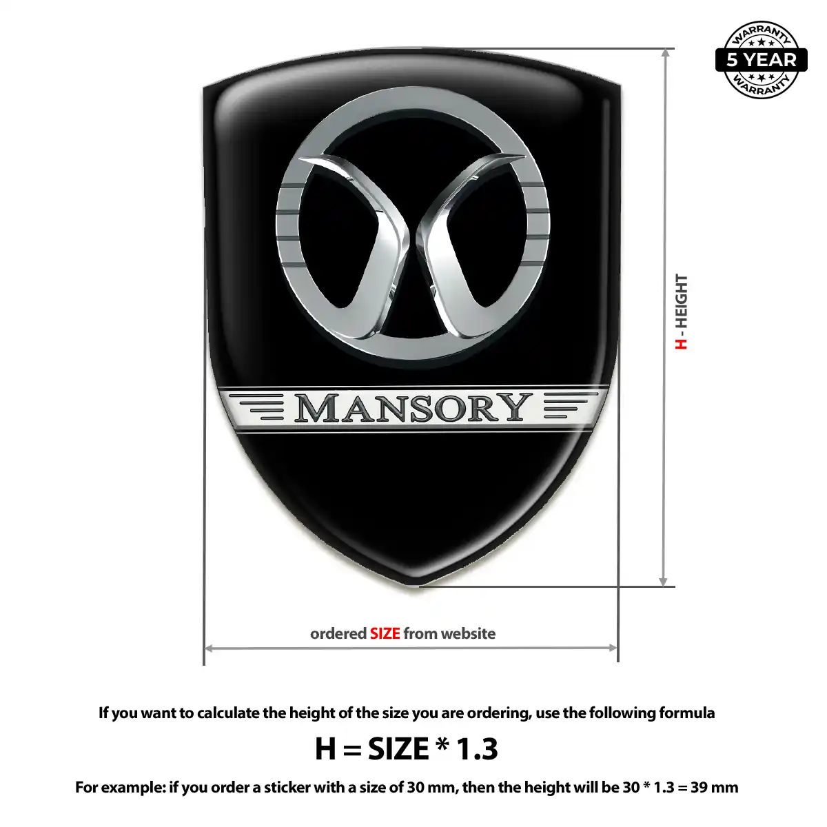 Mansory 3D Resin Sticker Resin Elite