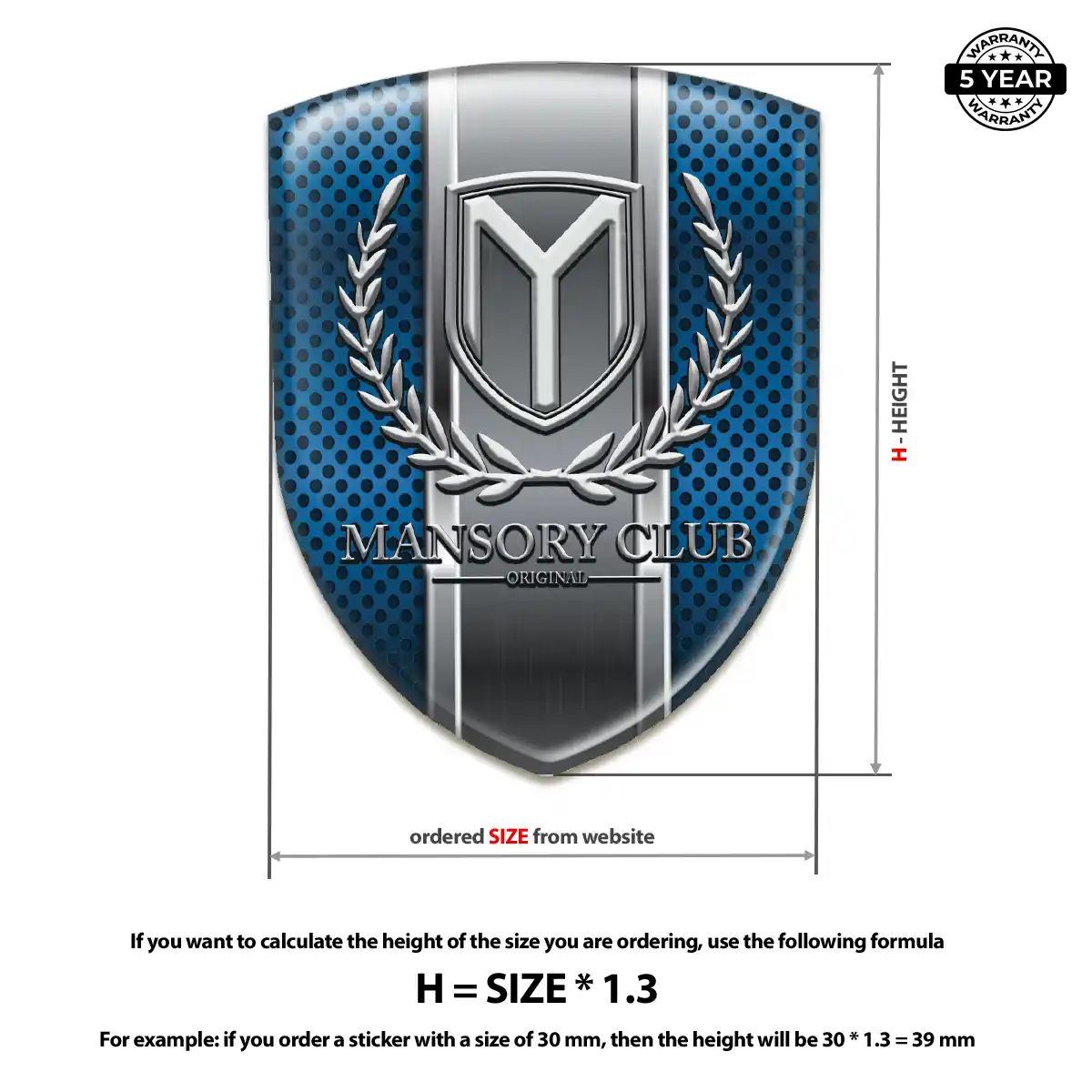Mansory 3D Resin Sticker Resin Luxe