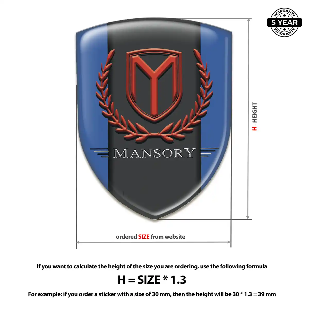 Mansory 3D Resin Sticker Sleek Style