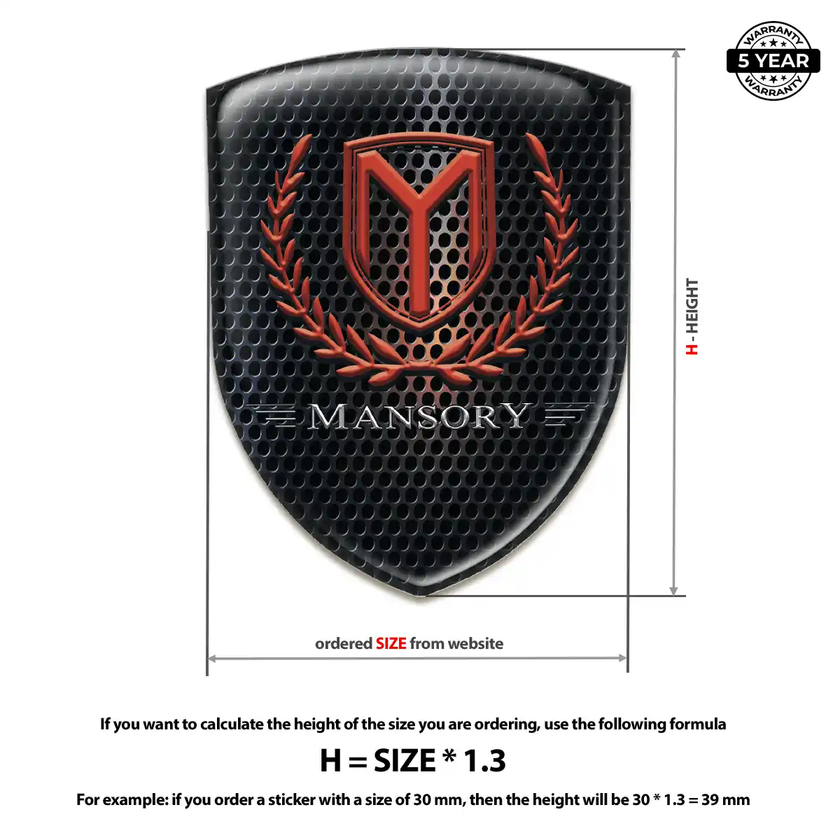 Mansory Automotive Emblem Sticker Elite Finish