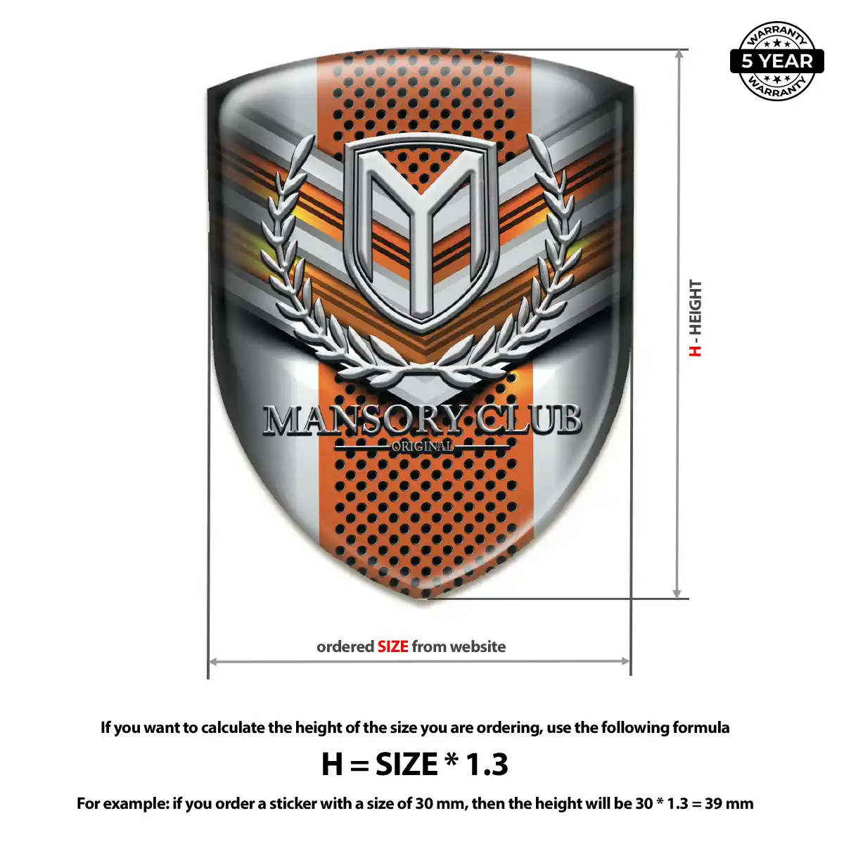 Mansory Automotive Emblem Sticker Interior Luxe