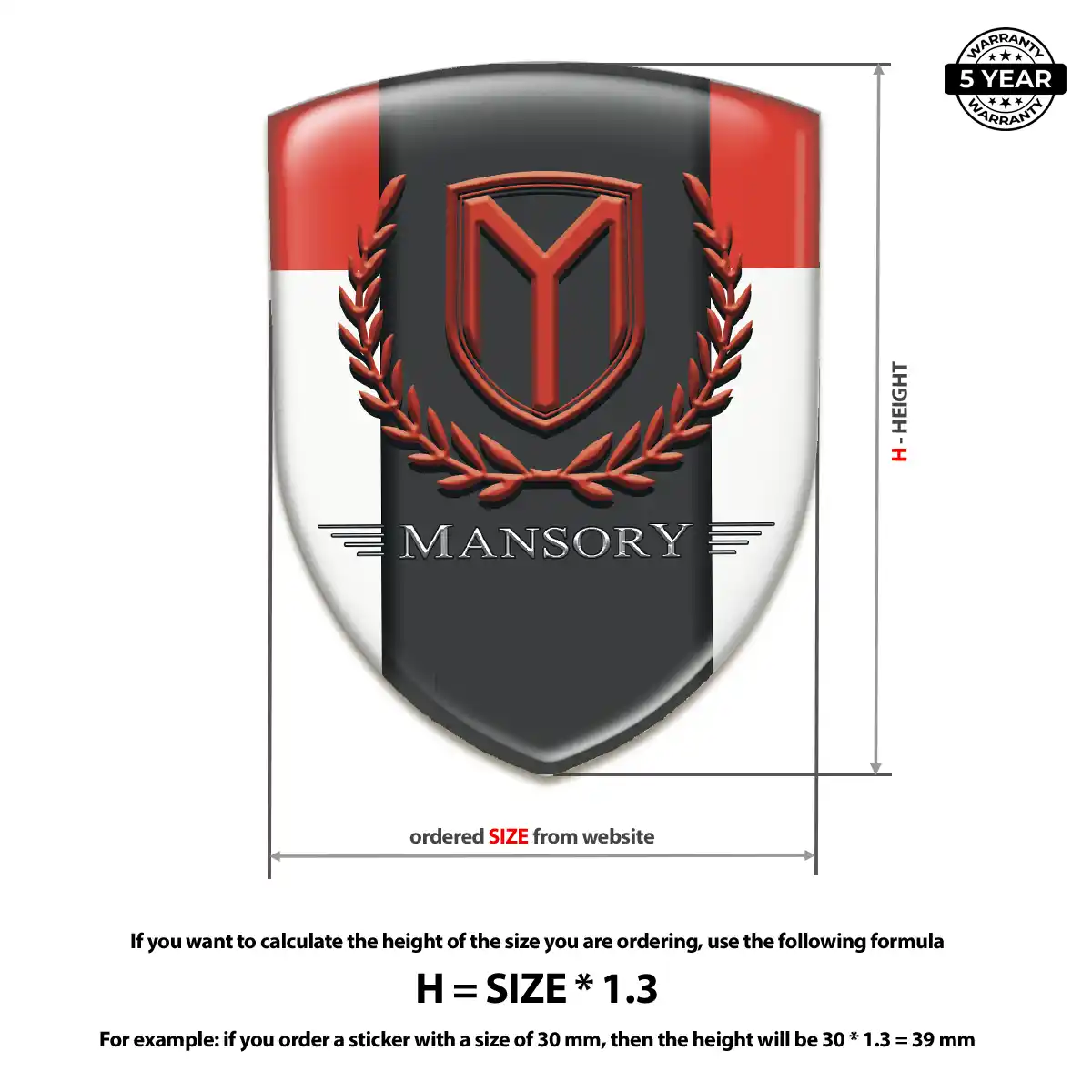 Mansory Automotive Emblem Sticker Noble Edition