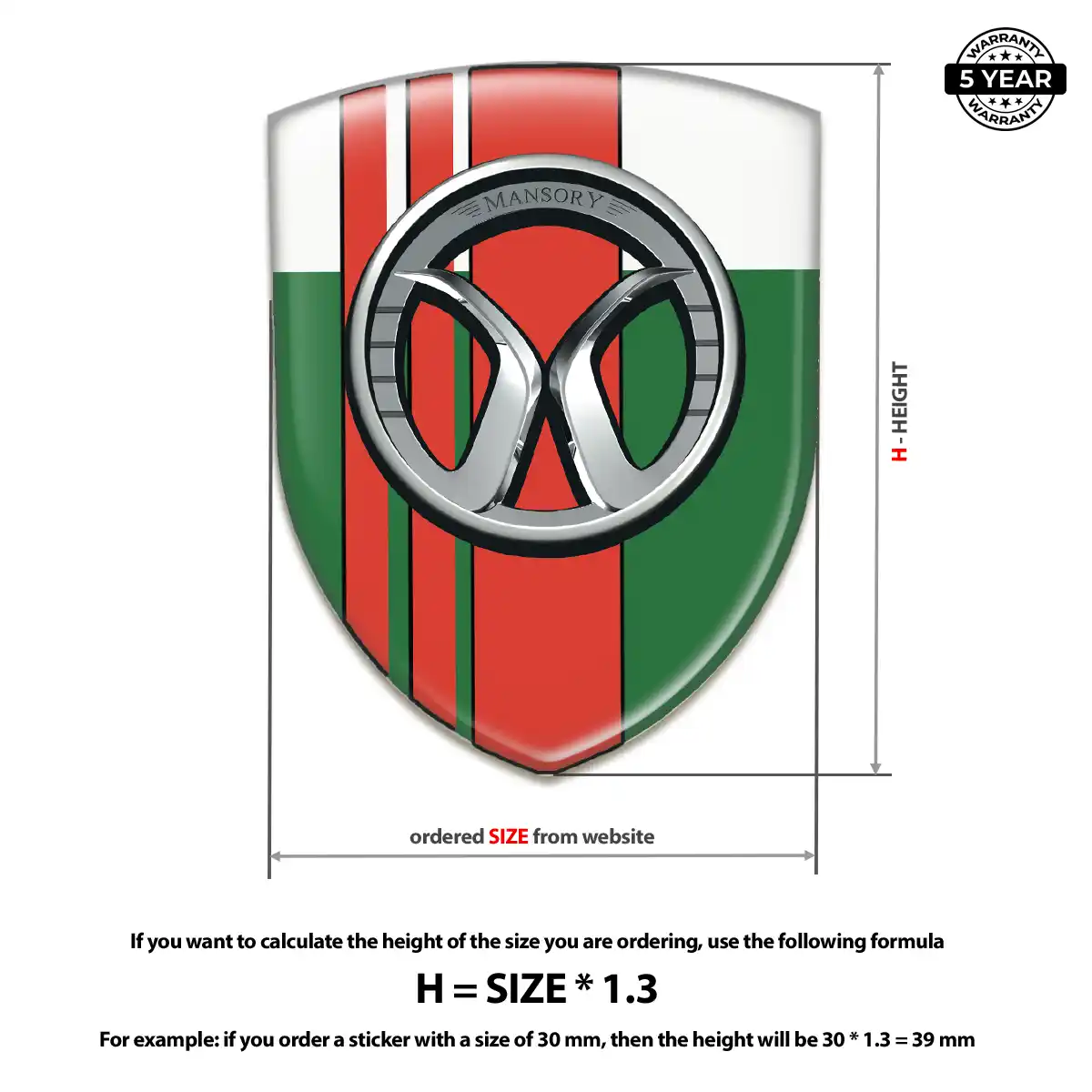 Mansory Automotive Emblem Sticker Premium Dome