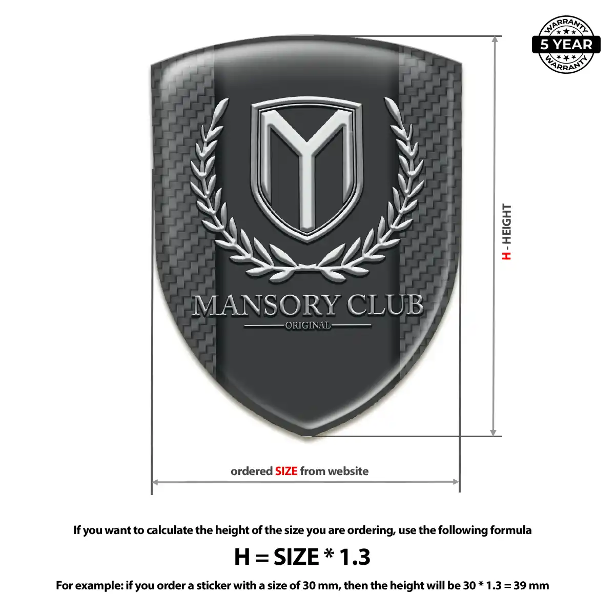 Mansory Automotive Emblem Sticker Prestige Line