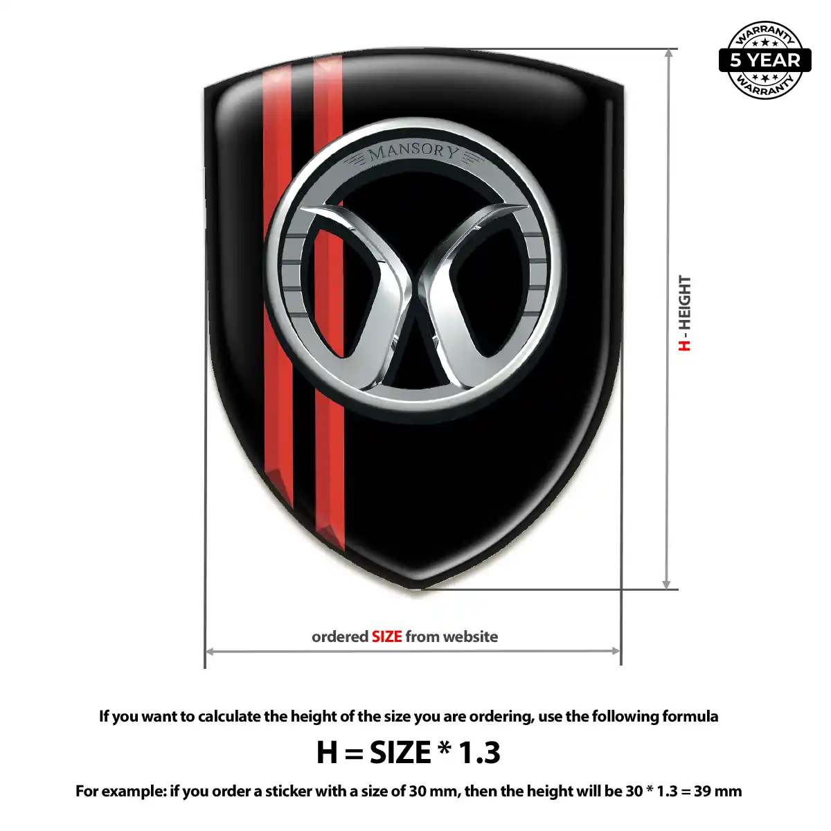 Mansory Automotive Emblem Sticker Prime Quality