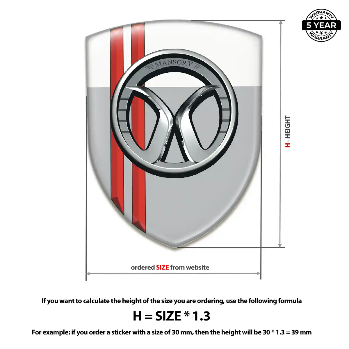Mansory Automotive Emblem Sticker Resin Elite