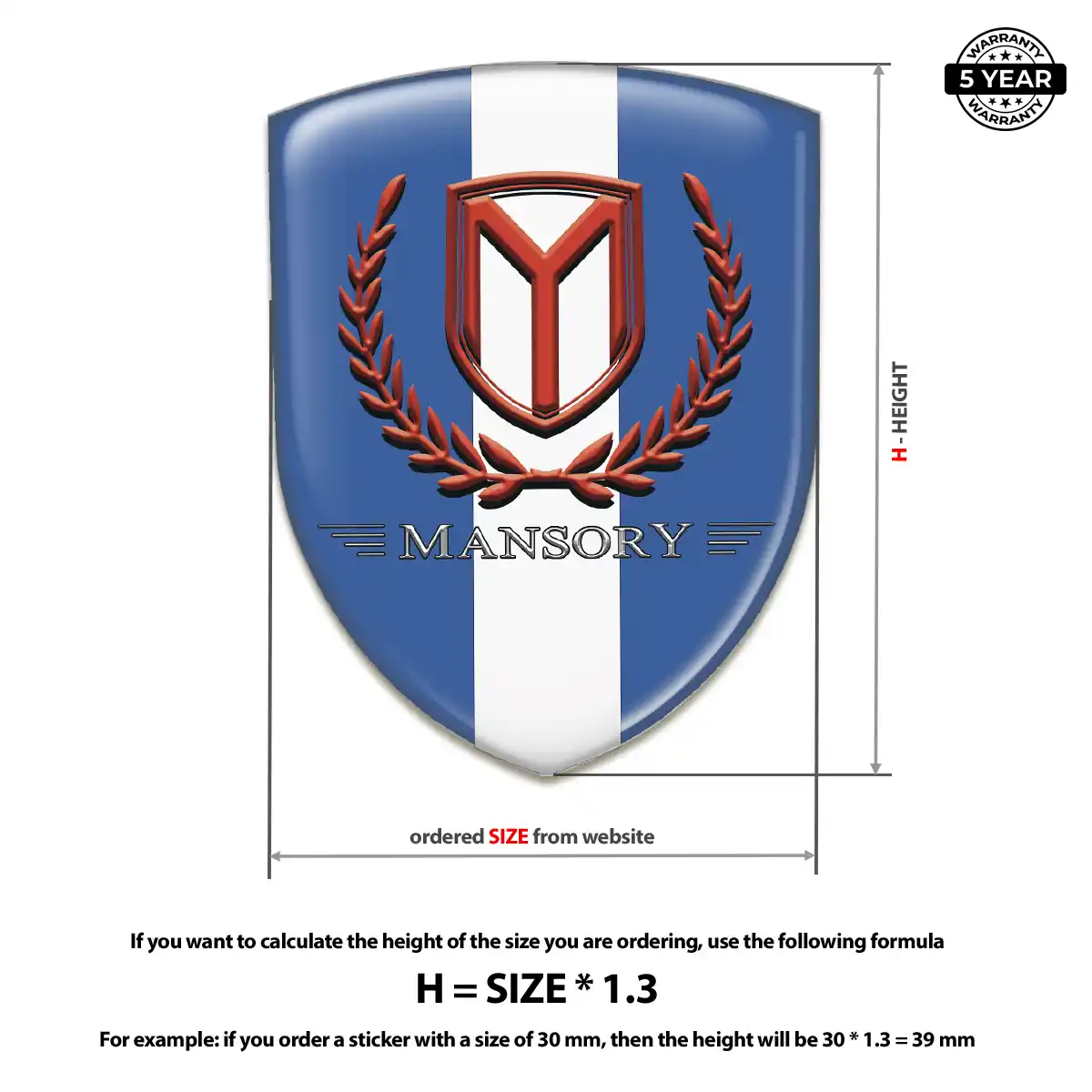 Mansory Automotive Emblem Sticker Signature Grade