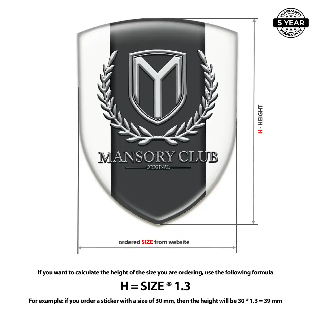 Mansory Automotive Emblem Sticker Superior Craft
