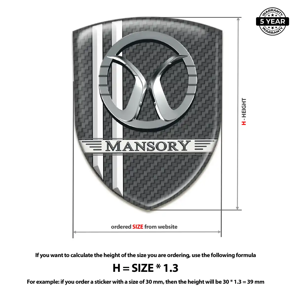 Mansory Automotive Logo Sticker Elite Finish
