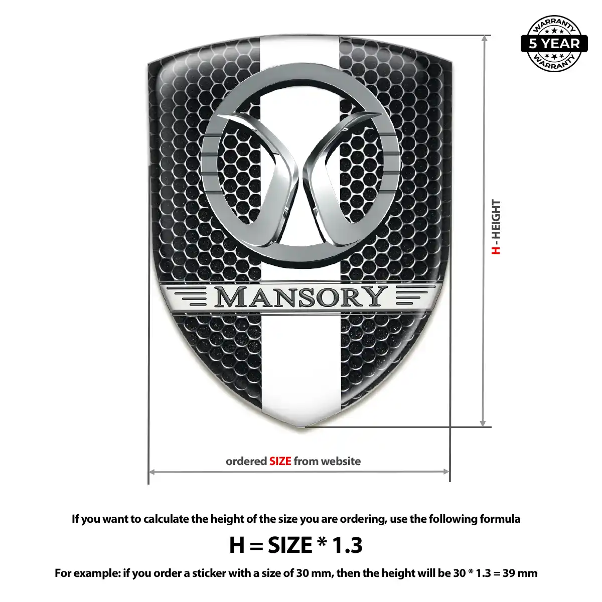 Mansory Automotive Logo Sticker Interior Luxe