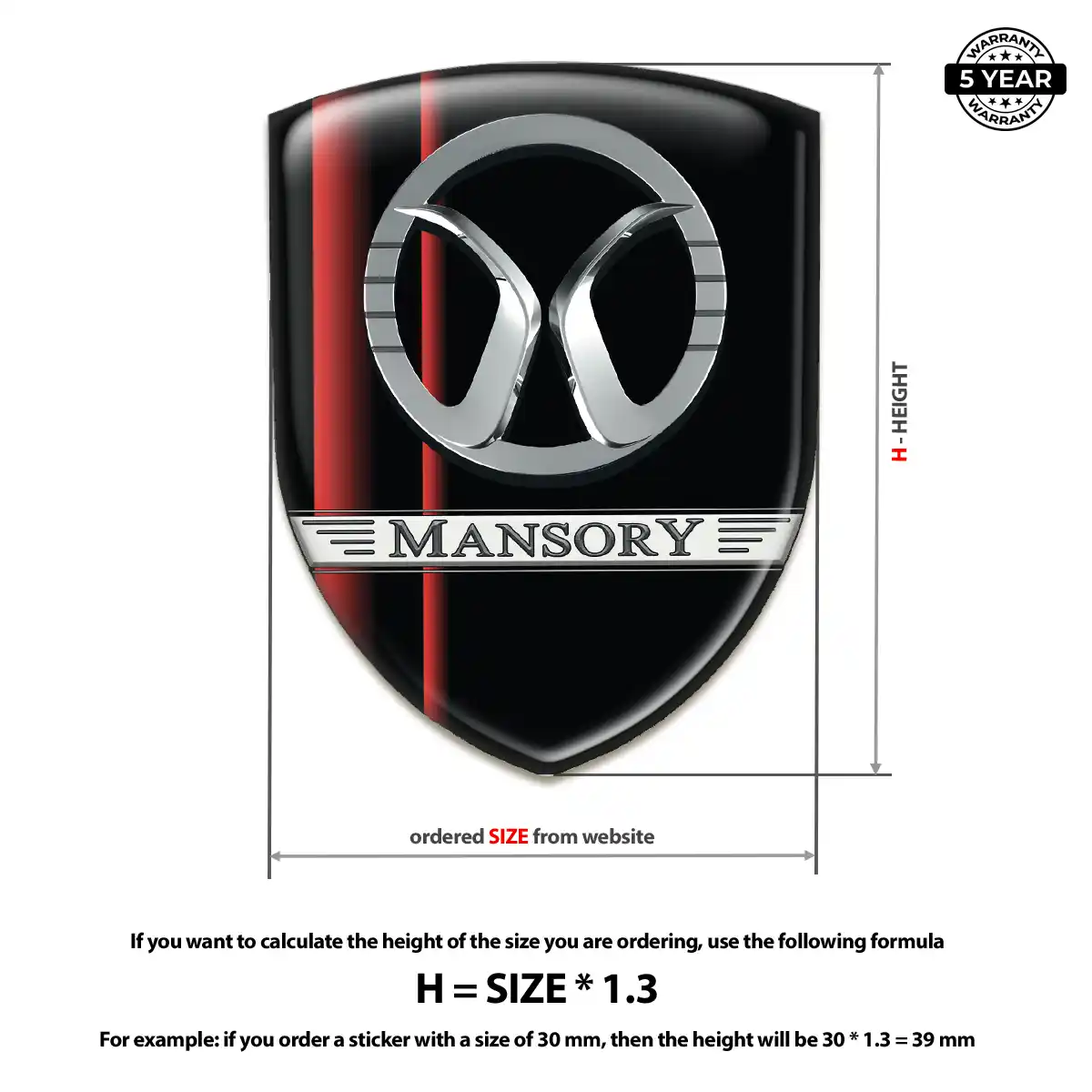Mansory Automotive Logo Sticker Premium Dome