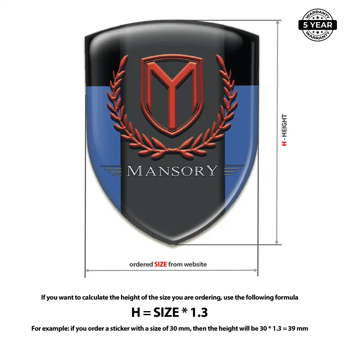 Mansory Automotive Logo Sticker Prime Quality