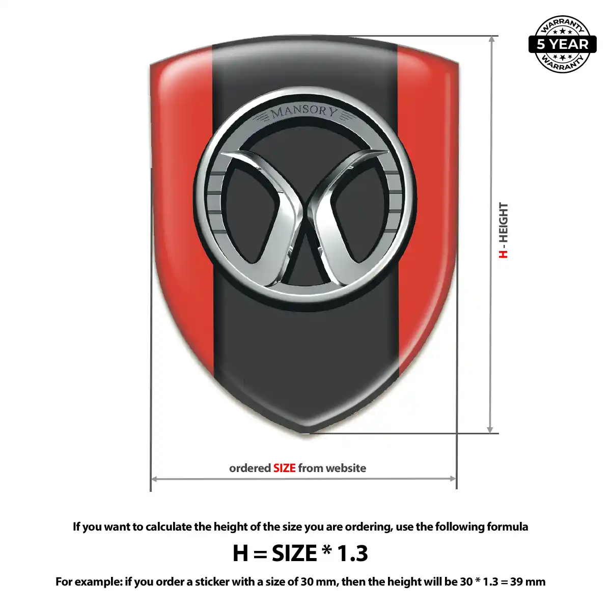 Mansory Automotive Logo Sticker Resin Elite