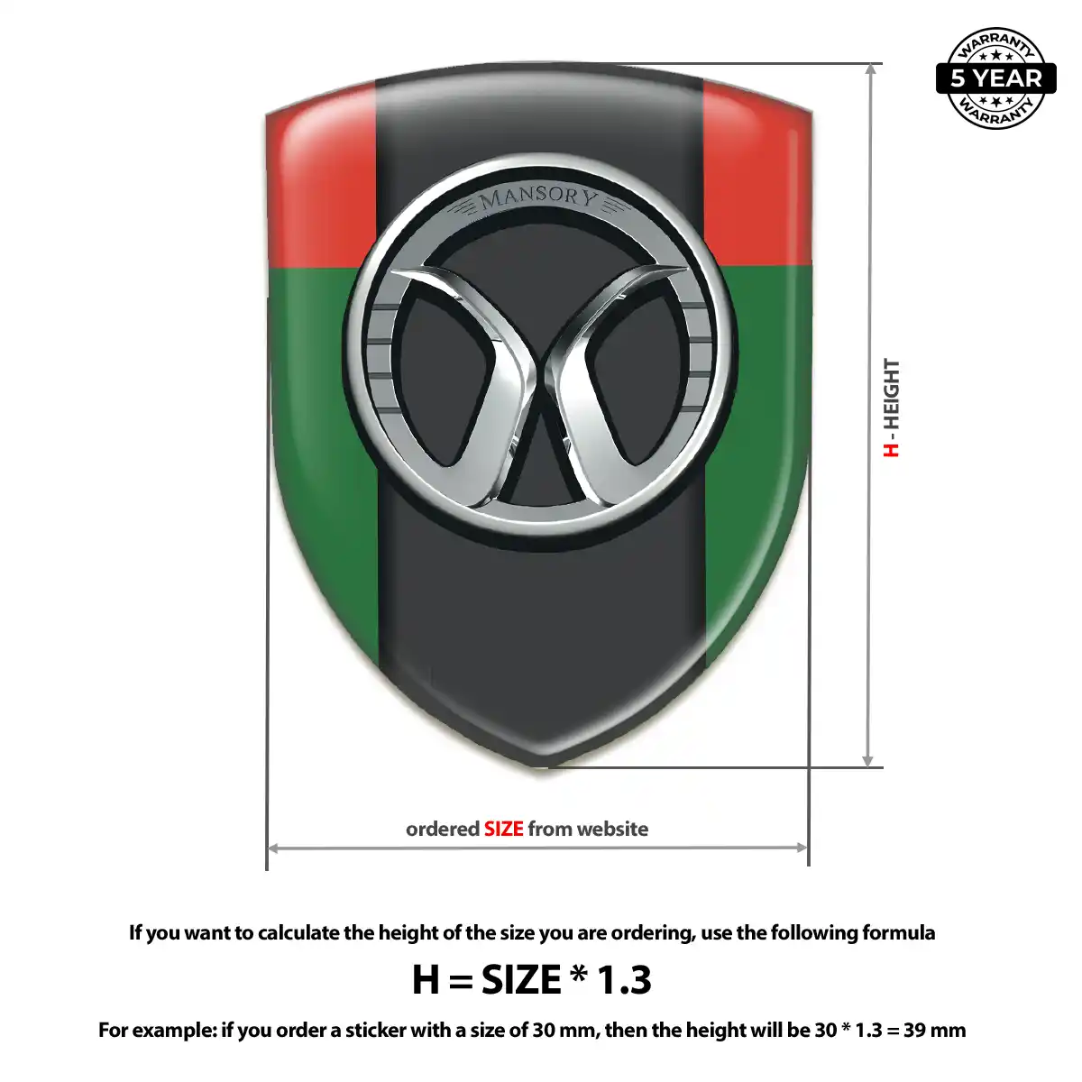 Mansory Automotive Logo Sticker Resin Luxe