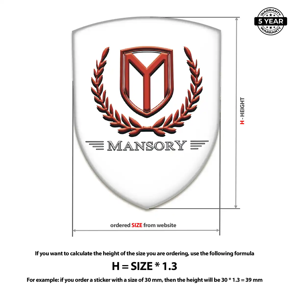 Mansory Automotive Resin Decal Elite Finish