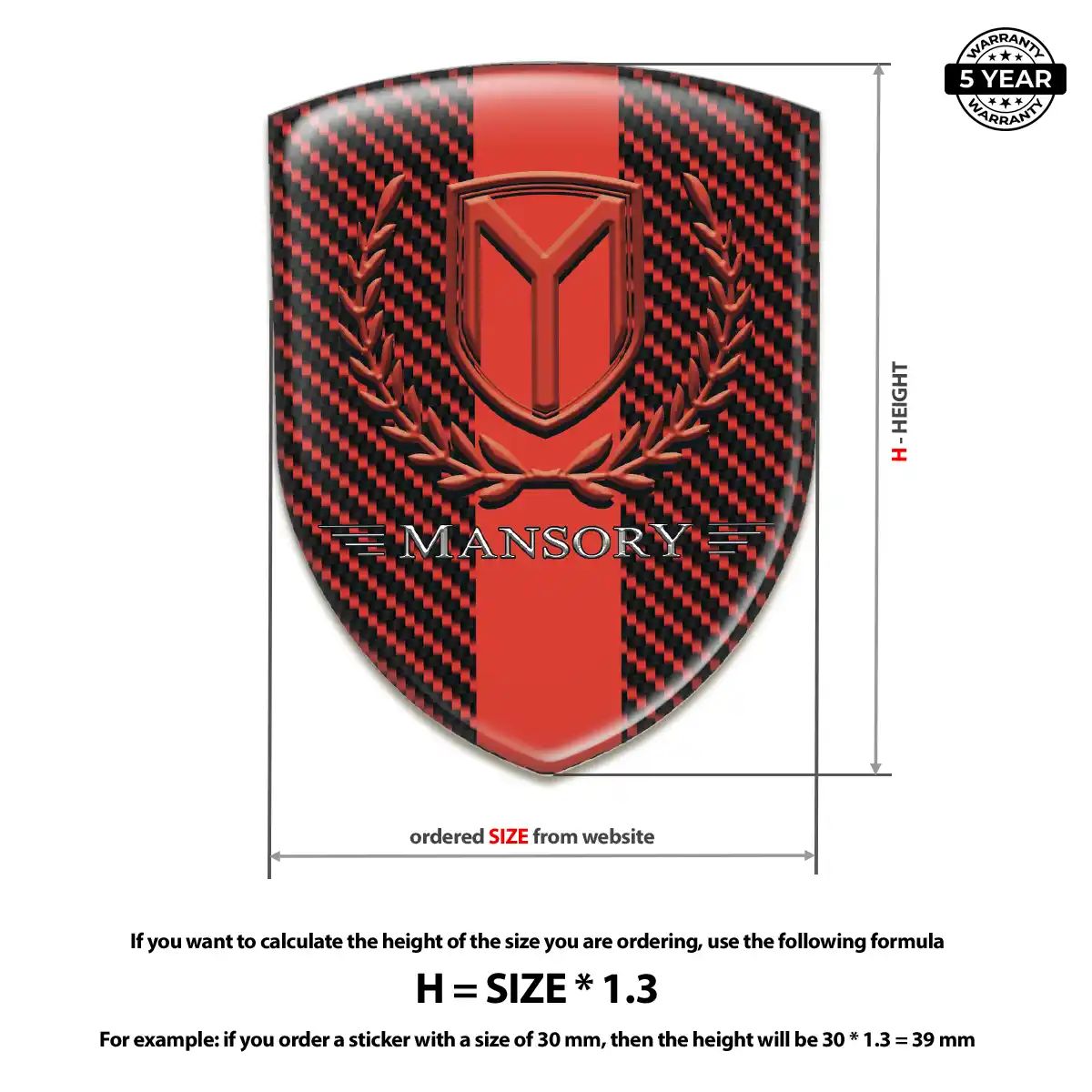 Mansory Automotive Resin Decal Premium Dome