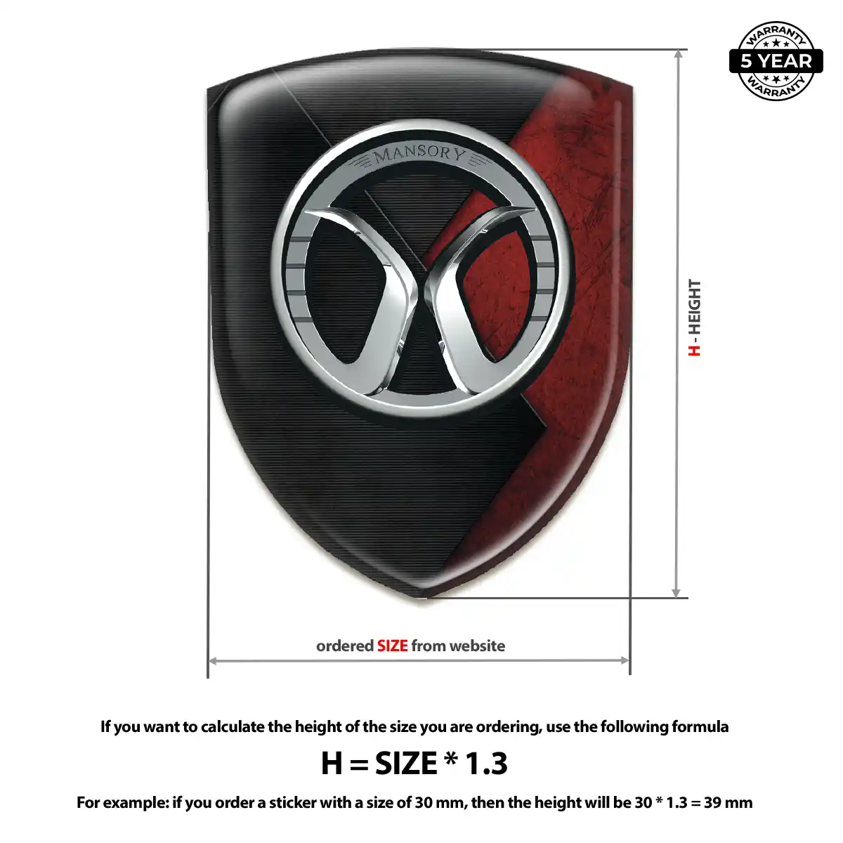 Mansory Automotive Resin Decal Prime Quality