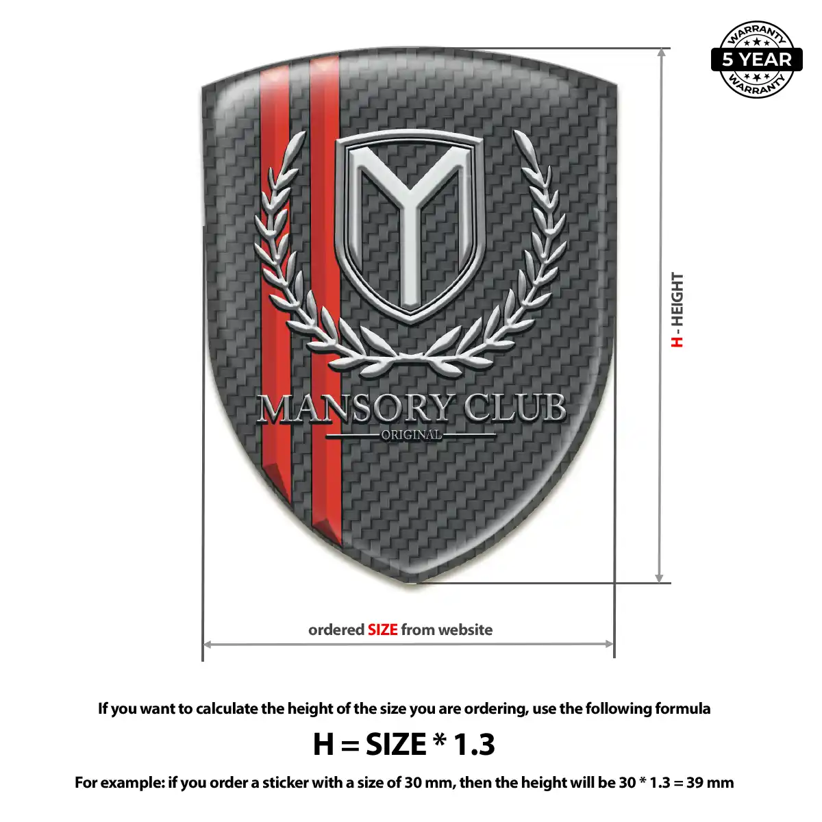 Mansory Automotive Resin Decal Resin Elite
