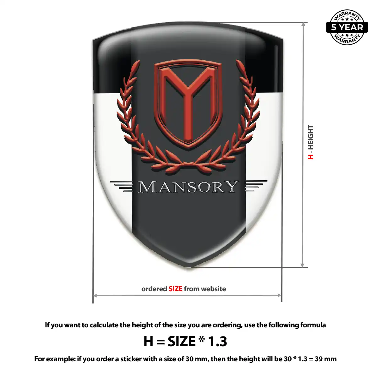 Mansory Car Badge Sticker Elite Finish