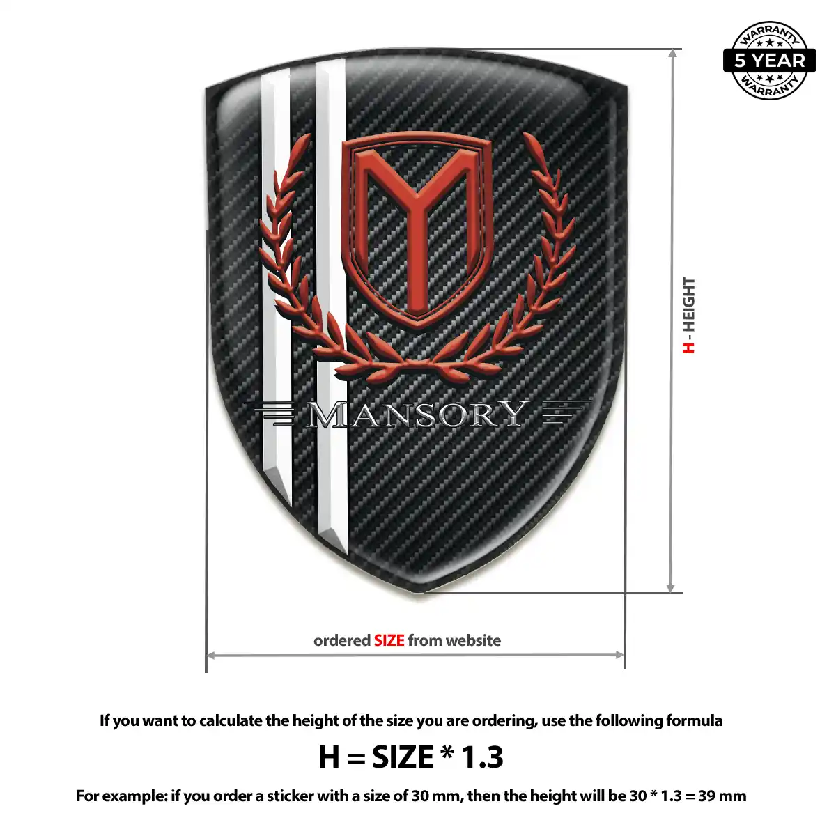 Mansory Car Badge Sticker Interior Luxe