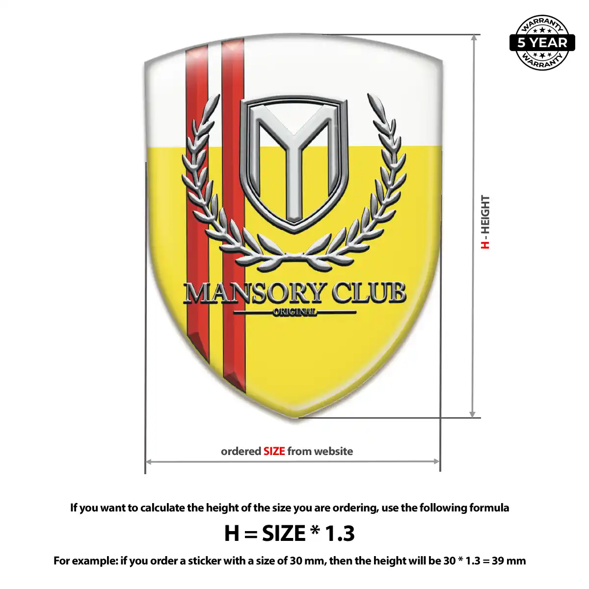 Mansory Car Badge Sticker Noble Edition