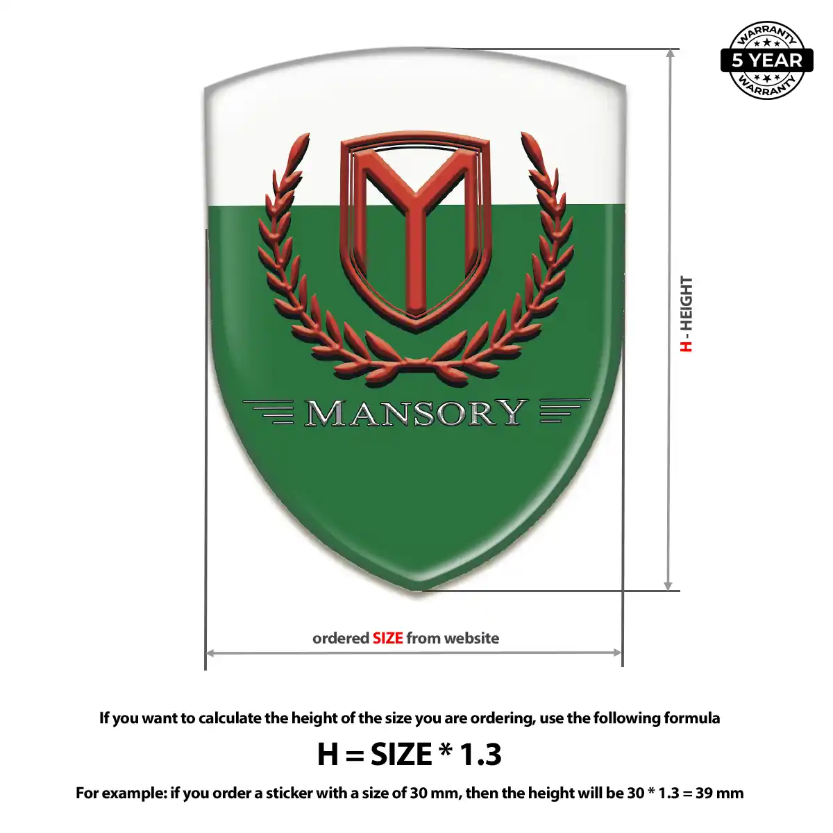 Mansory Car Badge Sticker Premium Dome
