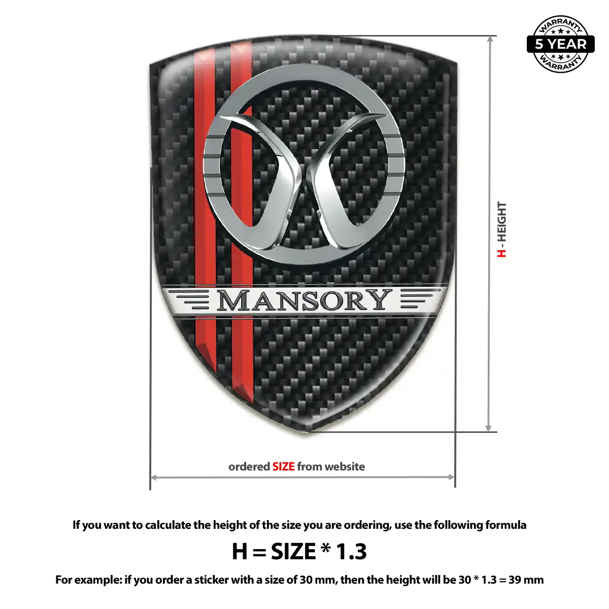 Mansory Car Badge Sticker Prestige Line