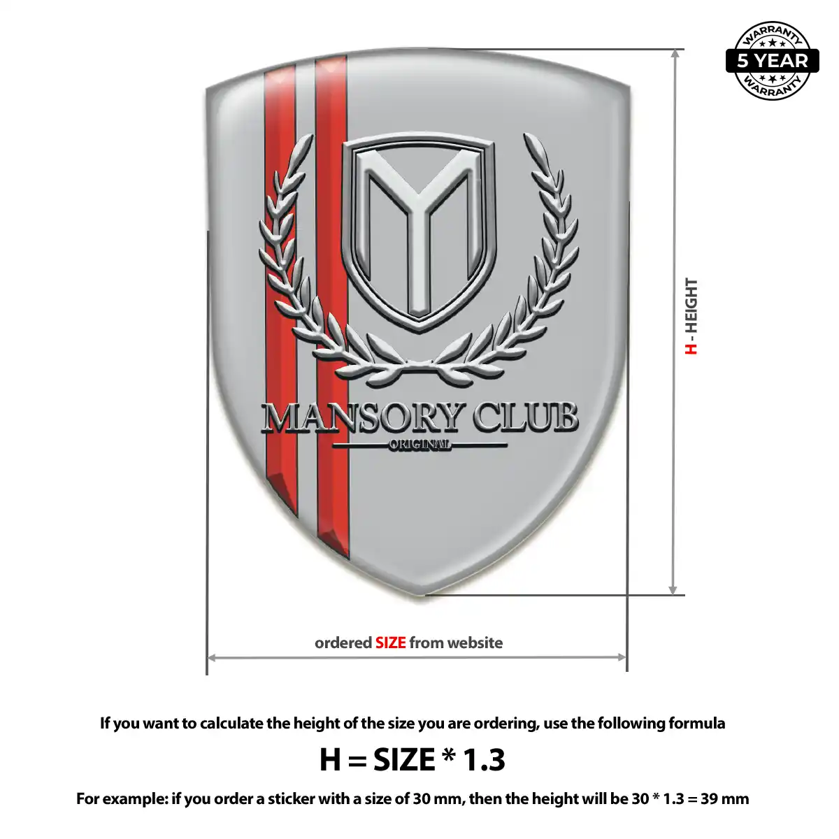 Mansory Car Badge Sticker Prime Quality