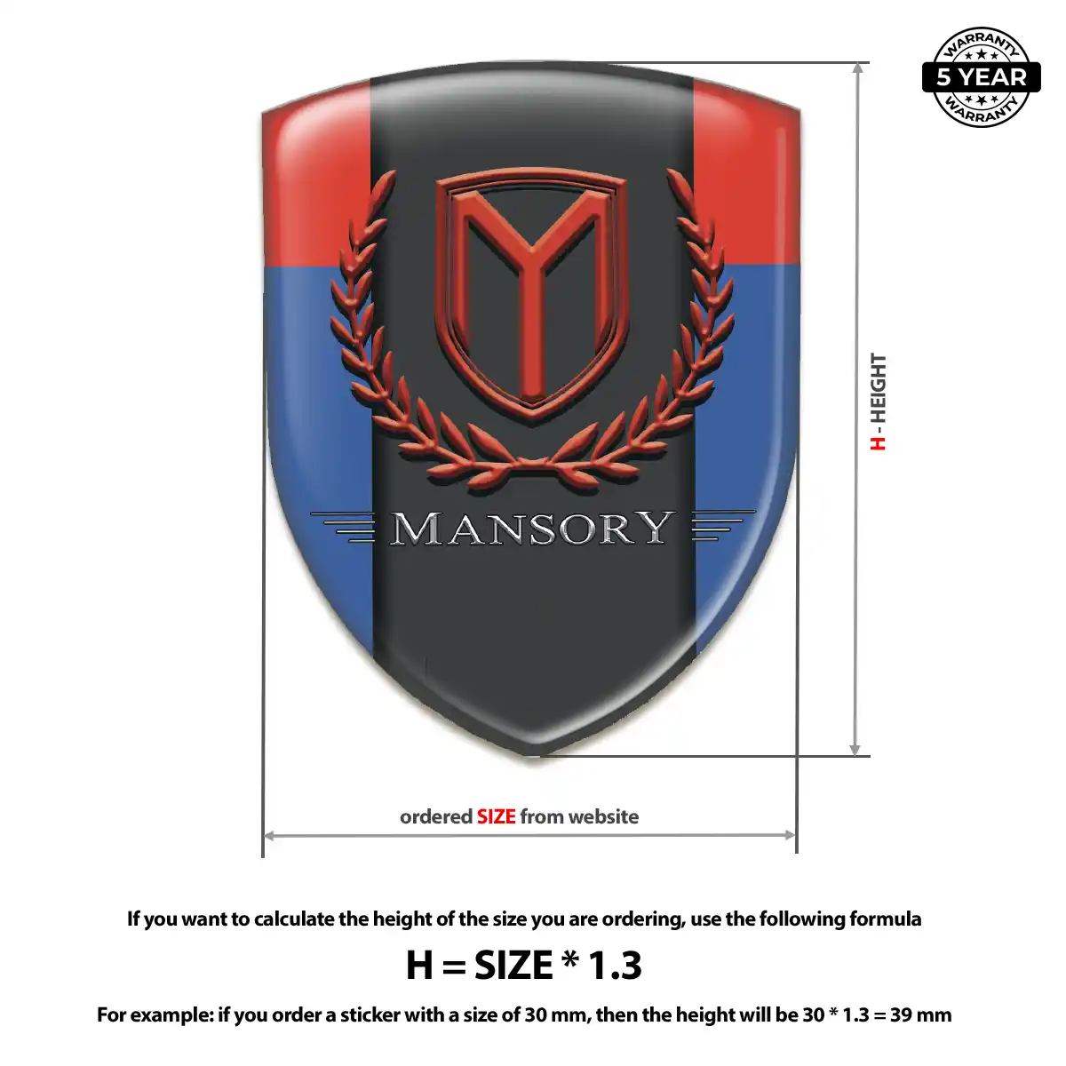 Mansory Car Badge Sticker Resin Elite