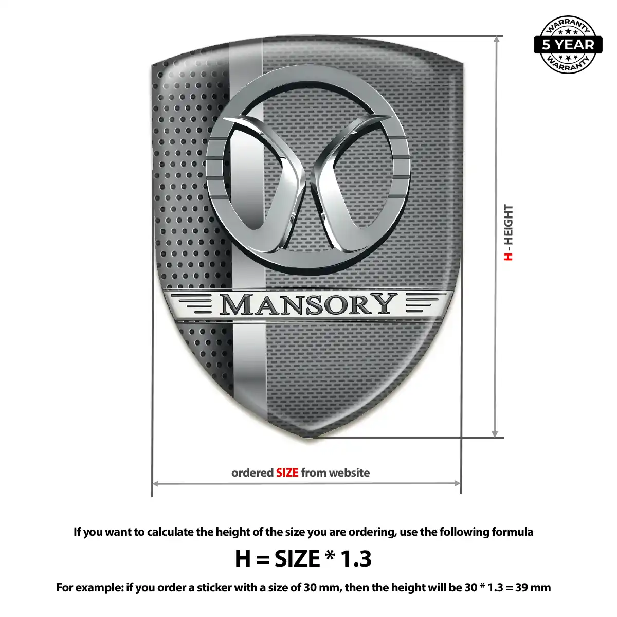 Mansory Car Badge Sticker Resin Luxe
