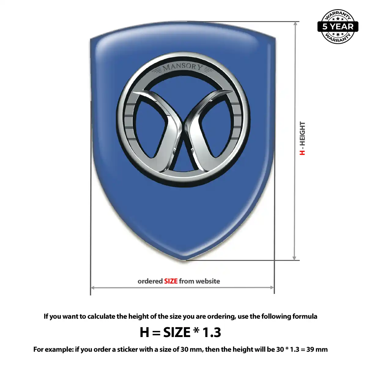 Mansory Car Badge Sticker Signature Grade