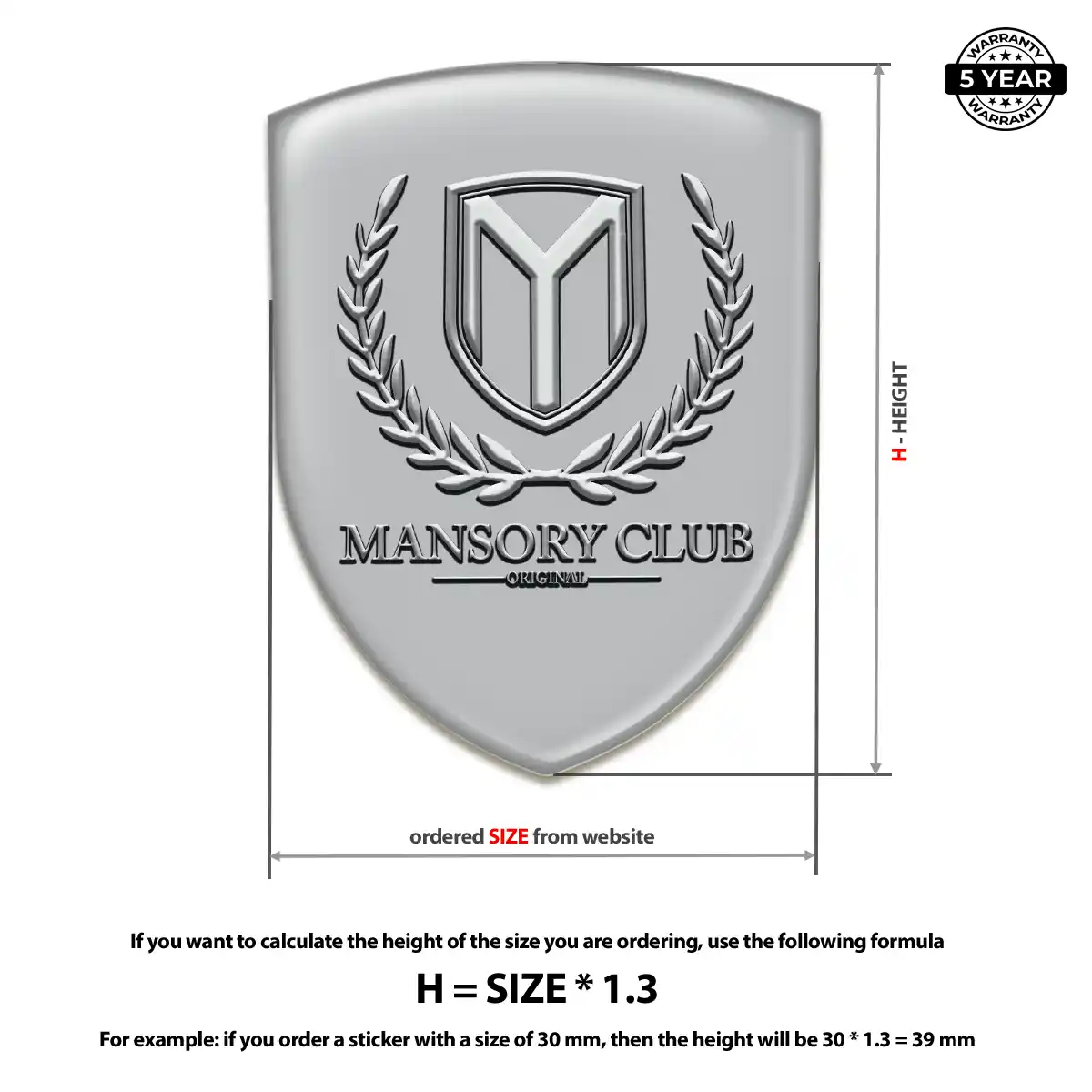 Mansory Car Emblem Decal Elite Finish