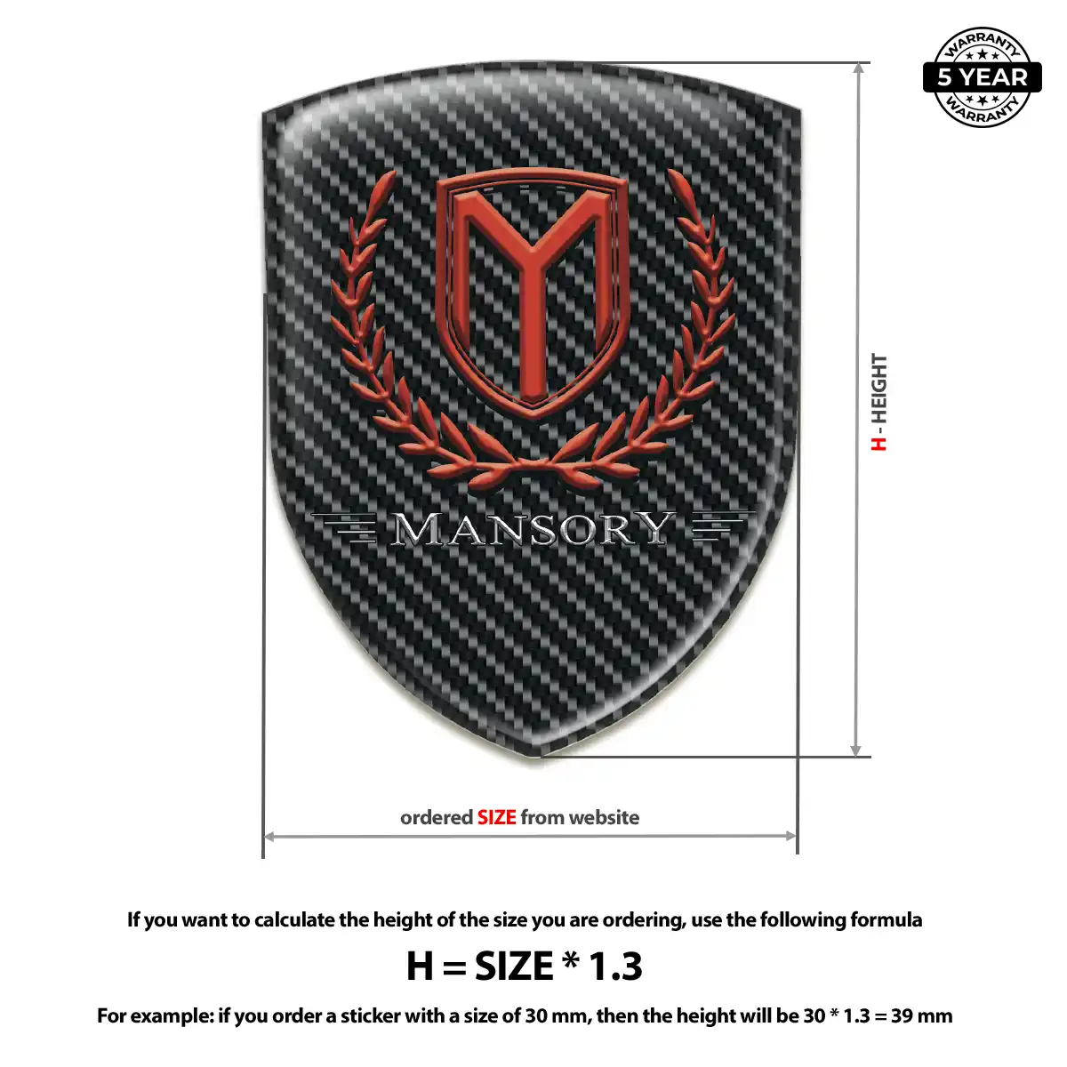 Mansory Car Emblem Decal Prestige Line