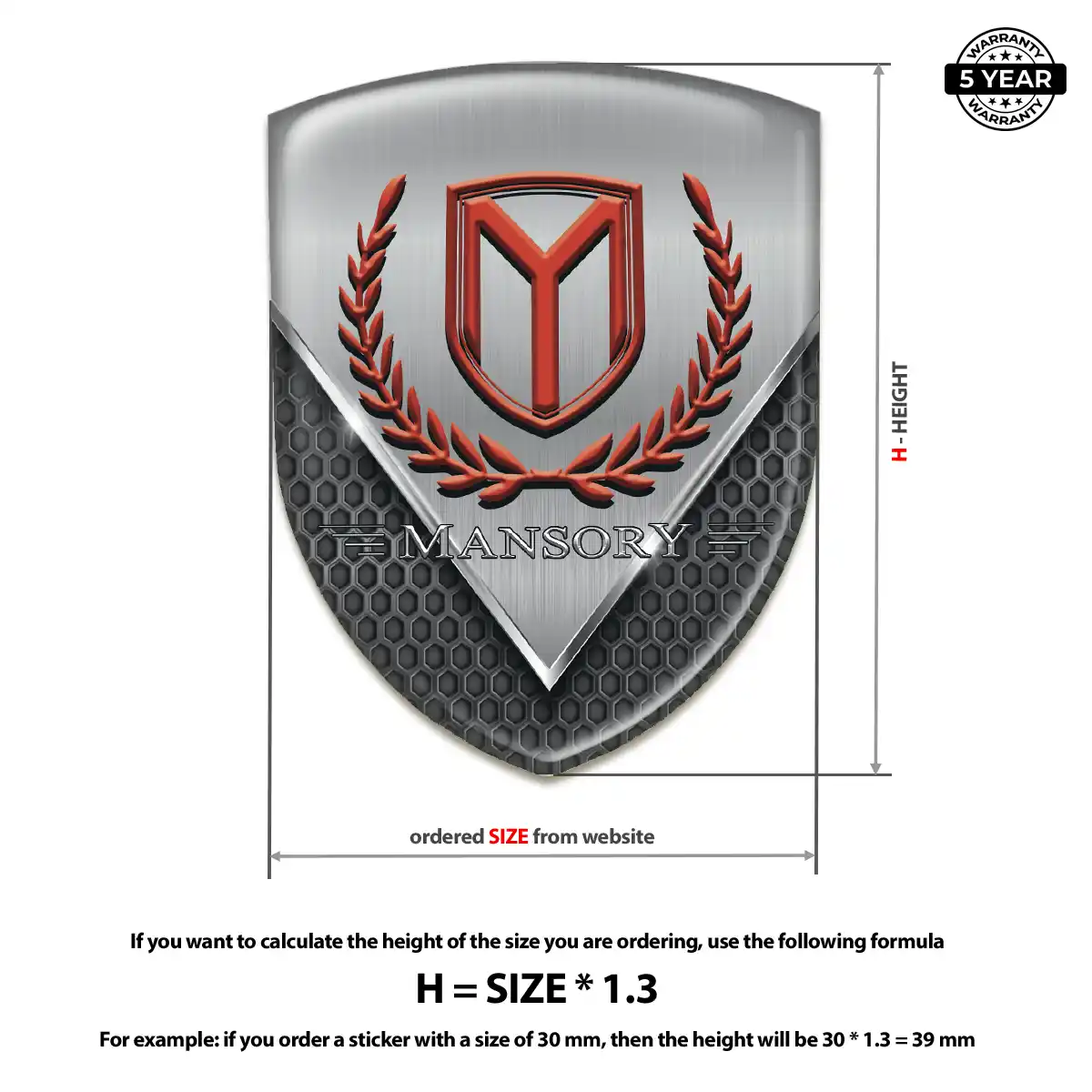 Mansory Car Emblem Decal Prime Quality