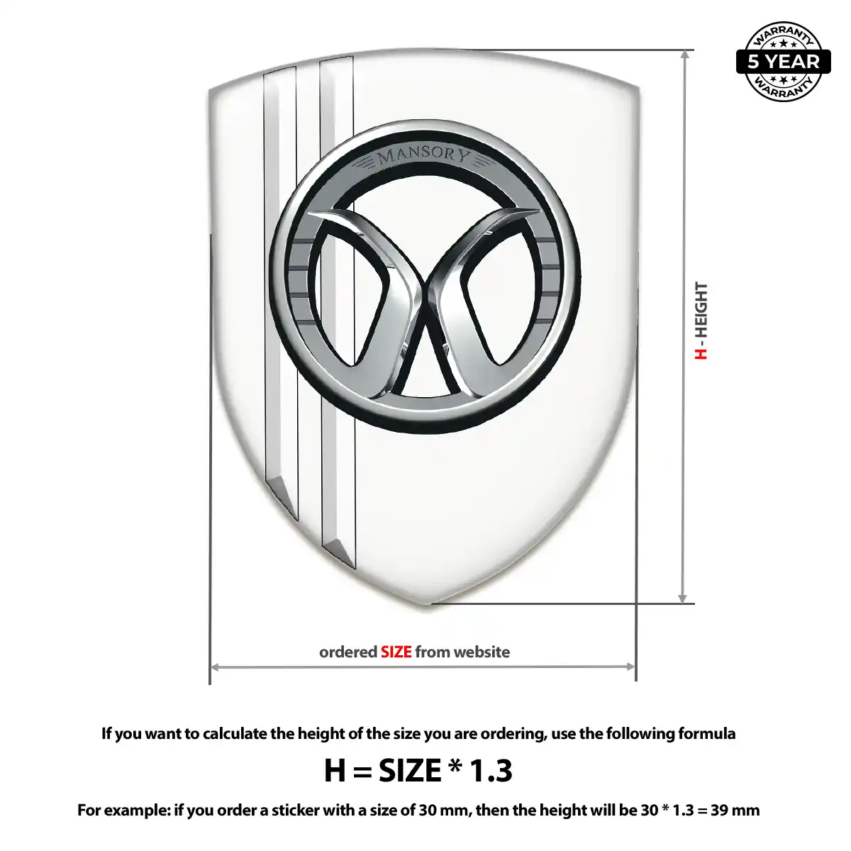 Mansory Car Emblem Decal Resin Elite
