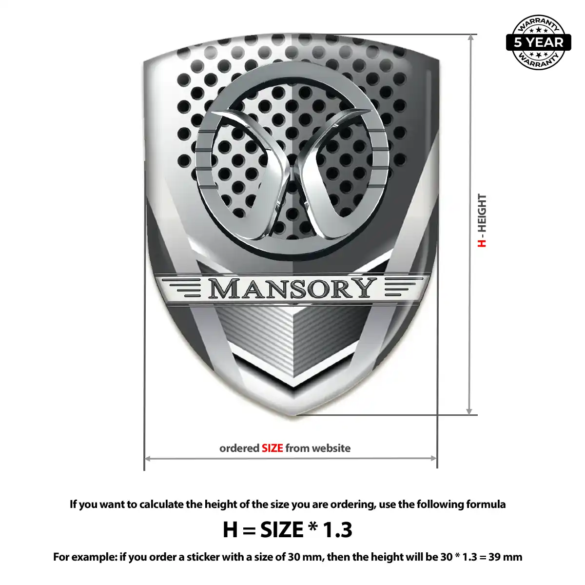 Mansory Car Emblem Decal Resin Luxe