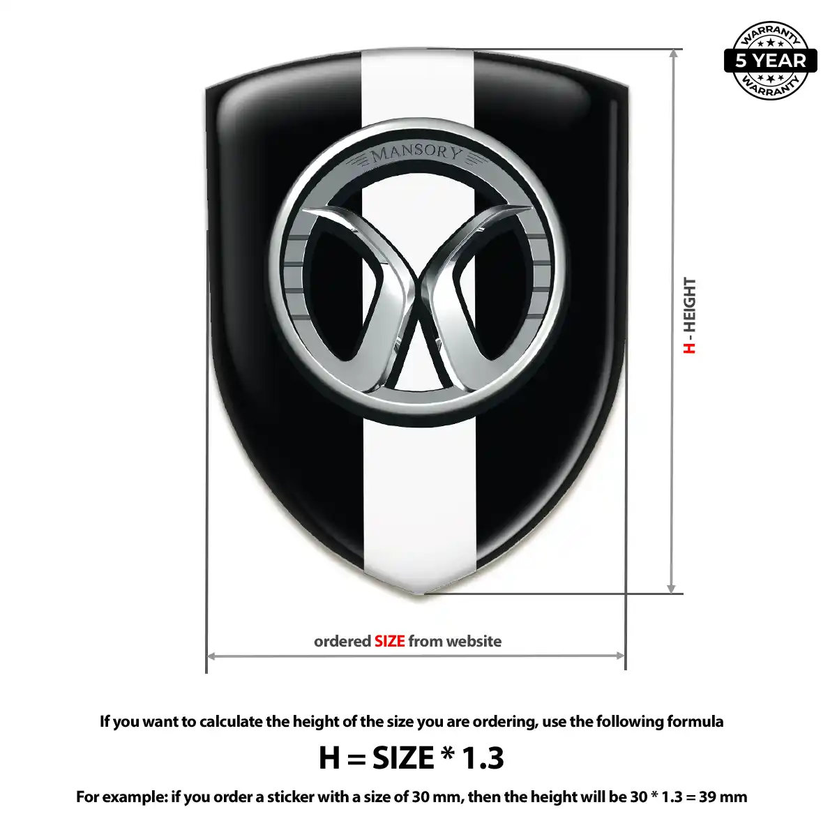 Mansory Car Emblem Decal Signature Grade