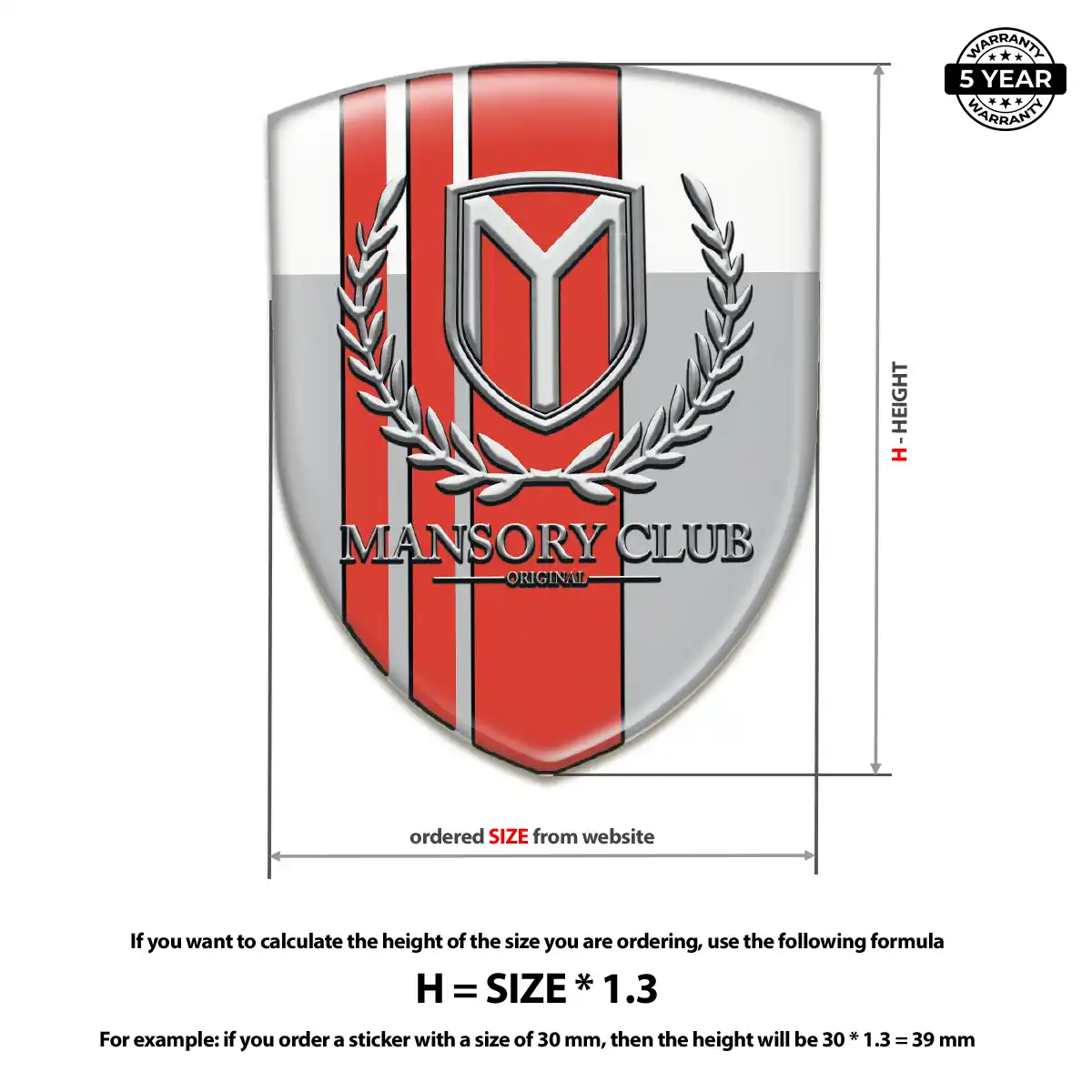 Mansory Car Emblem Overlay Resin Luxe