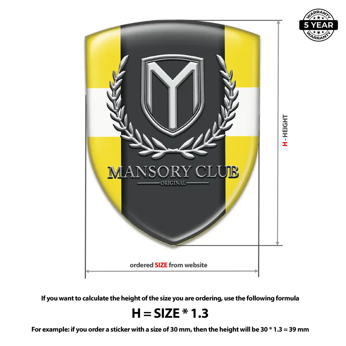 Mansory Car Emblem Sticker Premium Dome