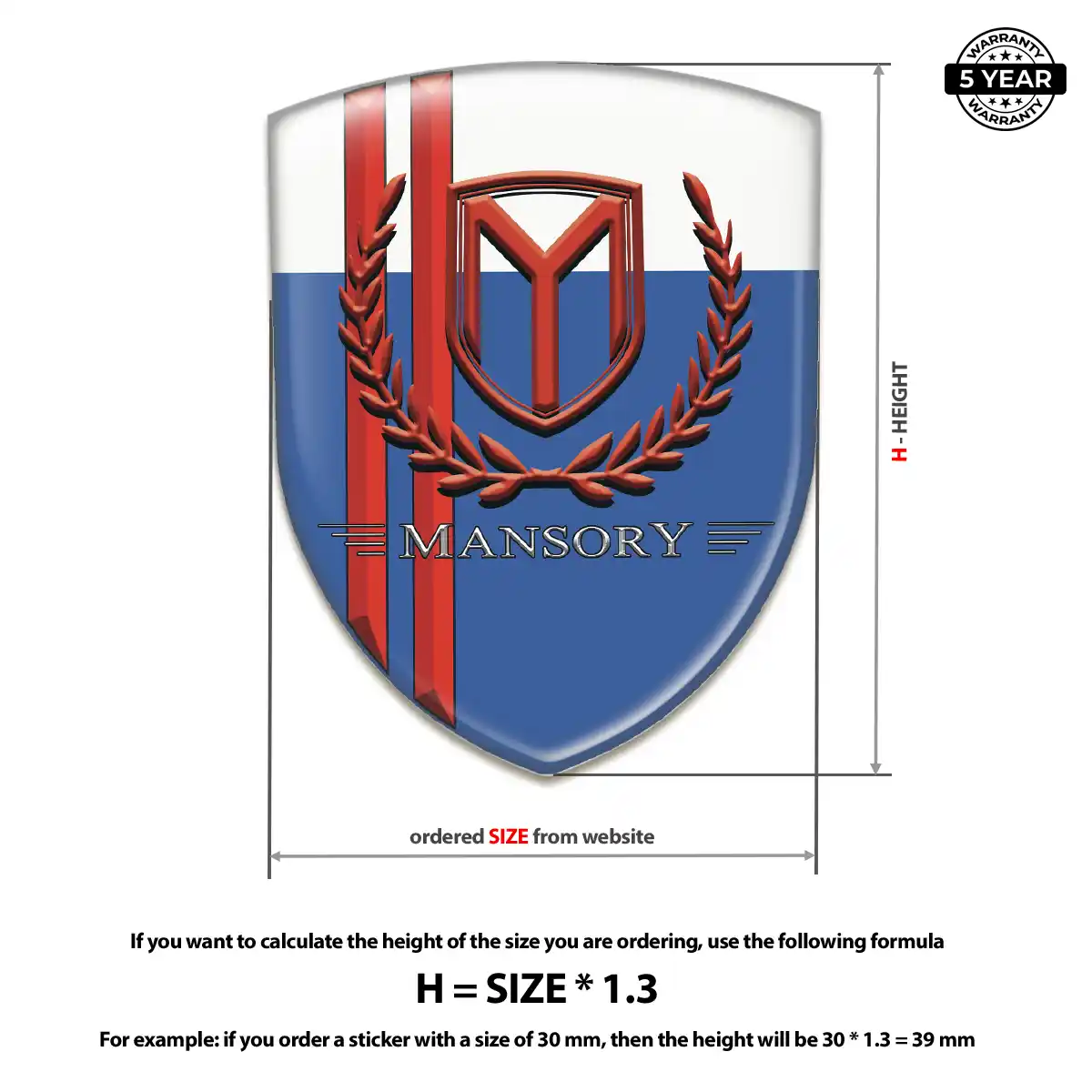 Mansory Car Emblem Sticker Prestige Line