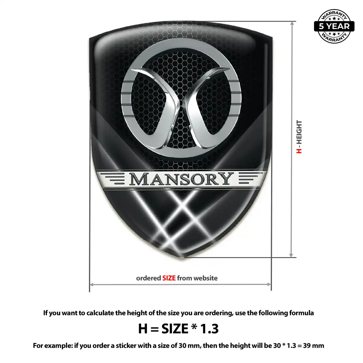 Mansory Car Emblem Sticker Resin Elite