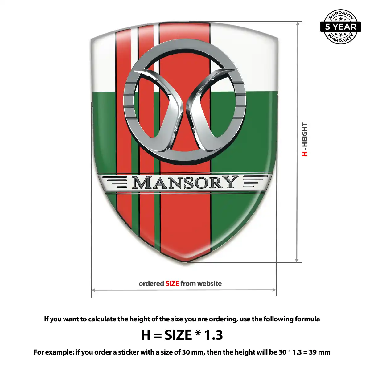Mansory Car Emblem Sticker Resin Luxe