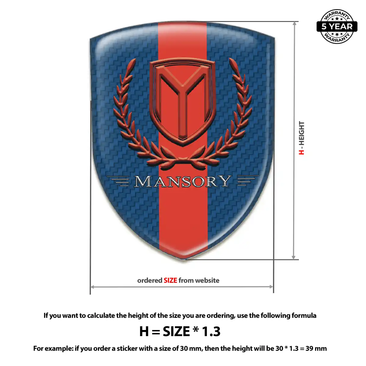 Mansory Car Emblem Sticker Signature Grade