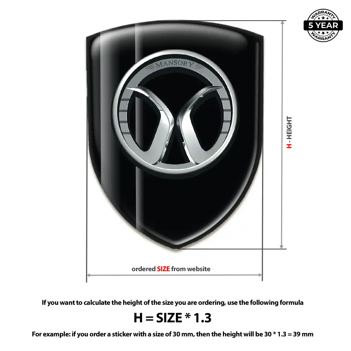 Mansory Car Logo Decal Premium Dome