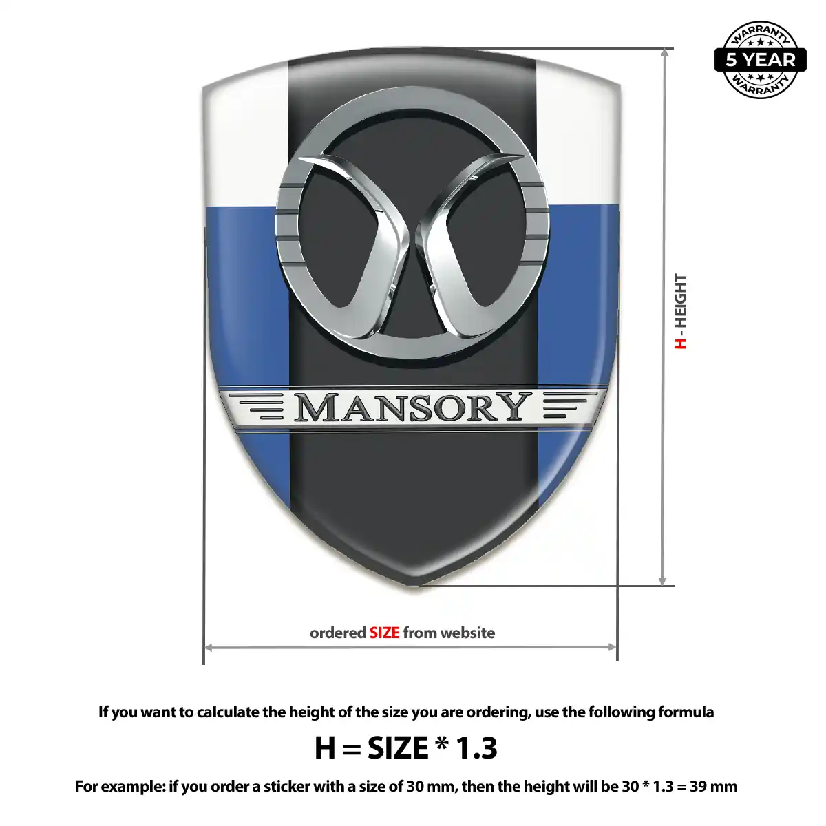 Mansory Car Logo Decal Prime Quality