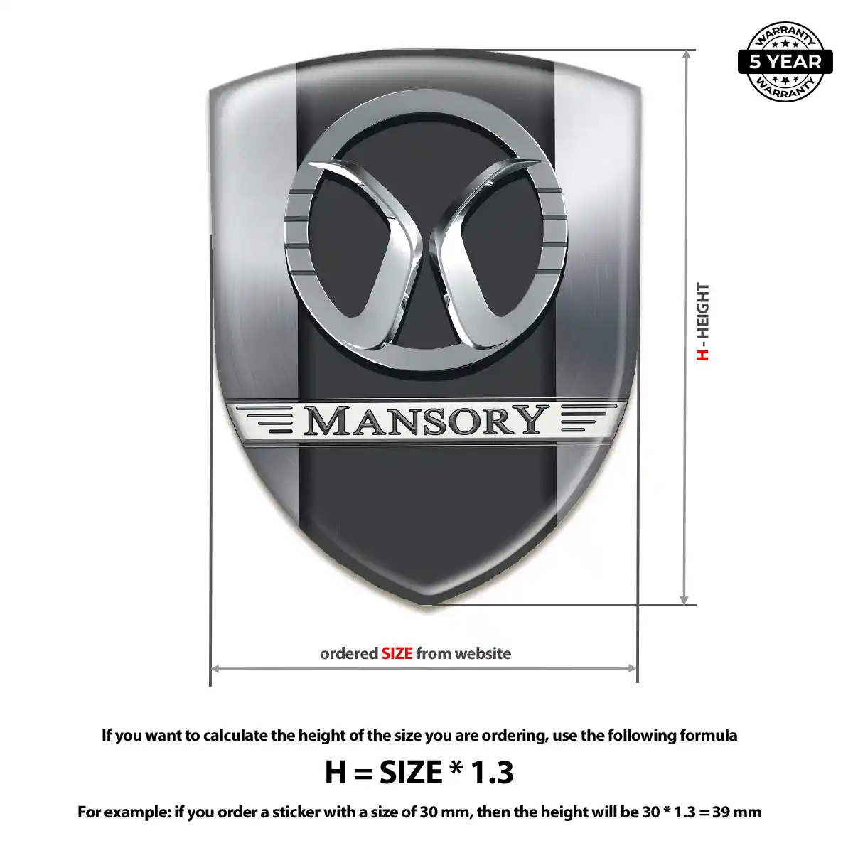 Mansory Car Logo Decal Resin Elite